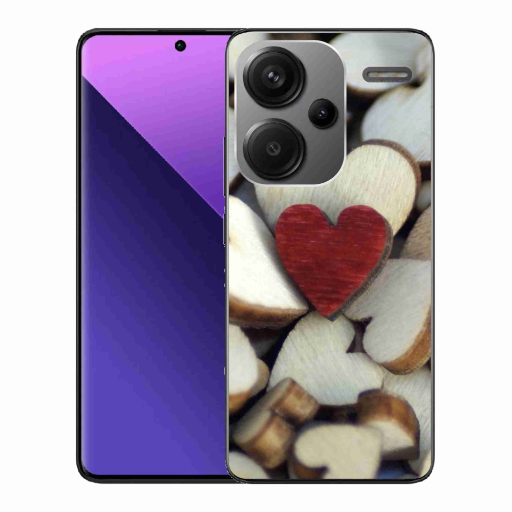Gelový kryt mmCase na Xiaomi Redmi Note 13 Pro+ 5G - gravírované červené srdce 
