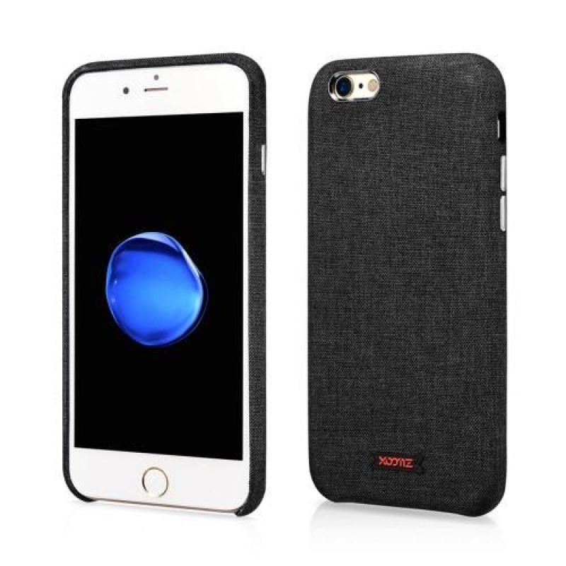 Coaty plastový obal potažený PU kůží na iPhone 6 Plus a 6s Plus - černý