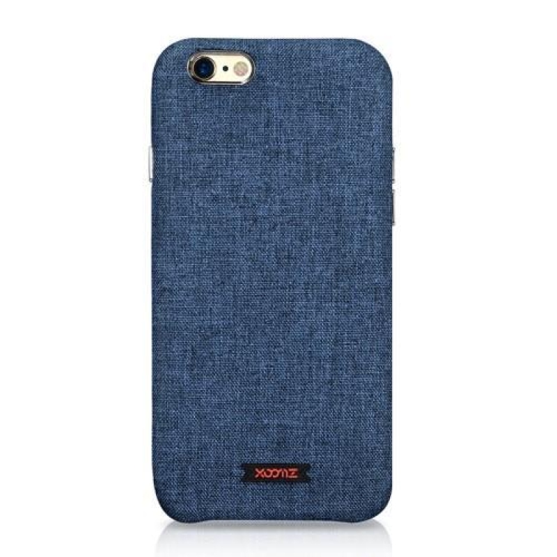 Coaty plastový obal potažený PU kůží na iPhone 6 Plus a 6s Plus - modrý