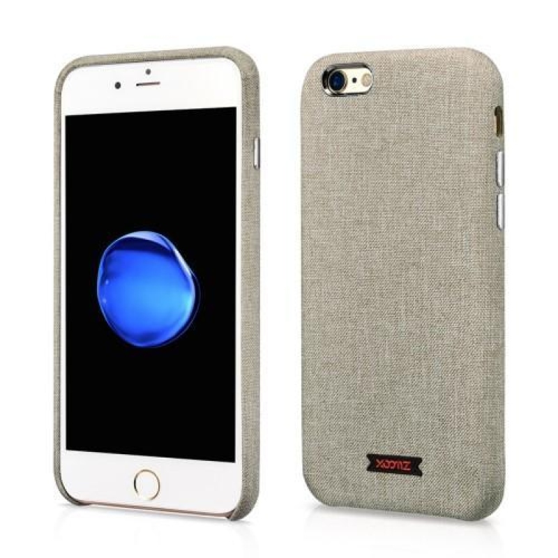 Coaty plastový obal potažený PU kůží na iPhone 6 Plus a 6s Plus - šedý