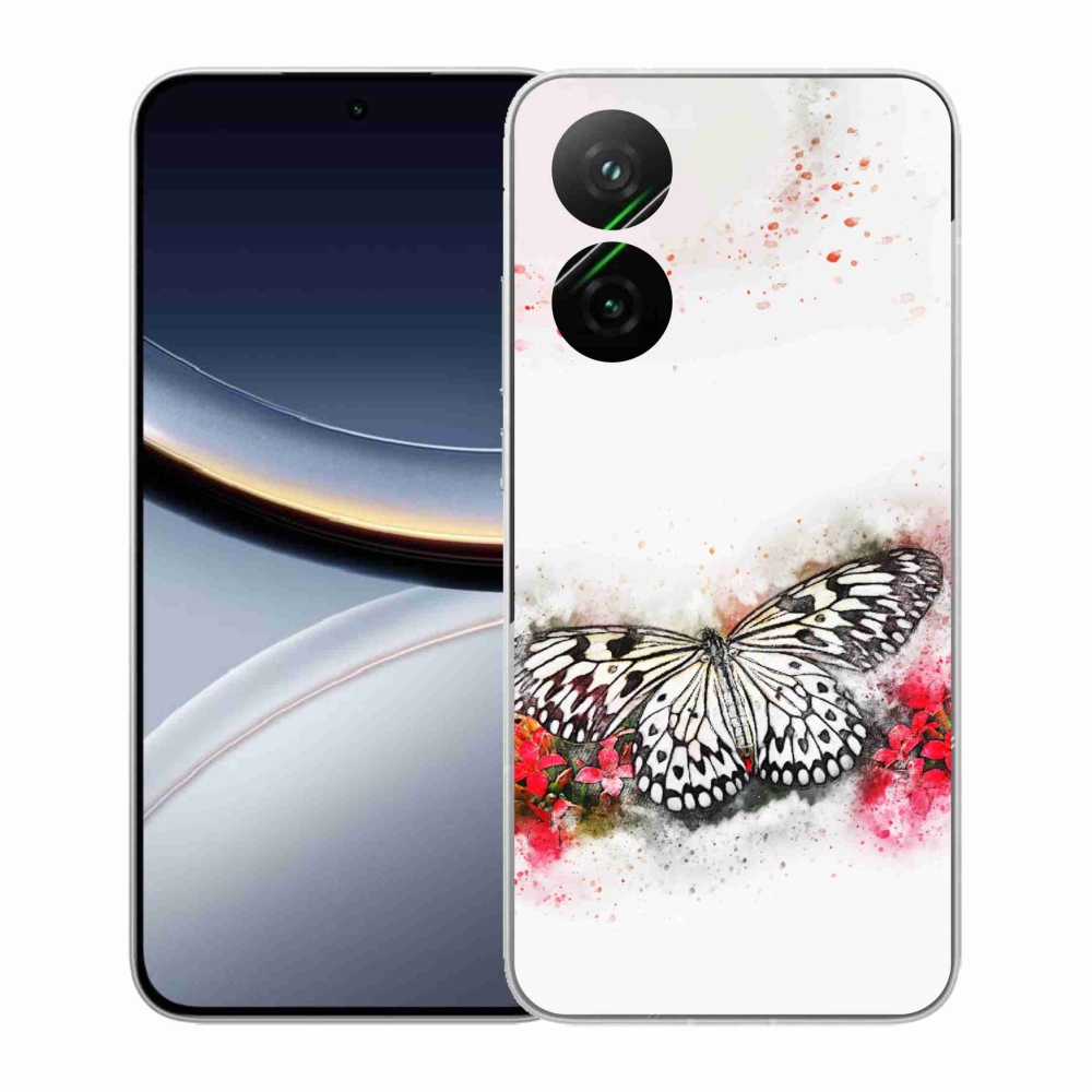 Gelový kryt mmCase na Xiaomi Poco F7 5G - černobílý motýl