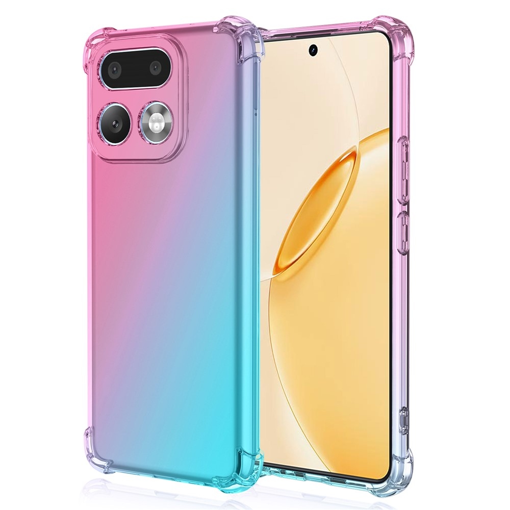 Colore odolný gelový obal s vyztuženými rohy na Realme 16 Pro+ 5G - růžový/zelený