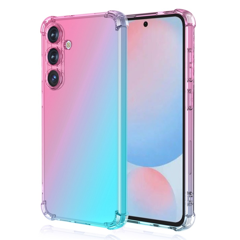 Colore odolný gelový obal s vyztuženými rohy na Samsung Galaxy A37 5G - růžový/zelený