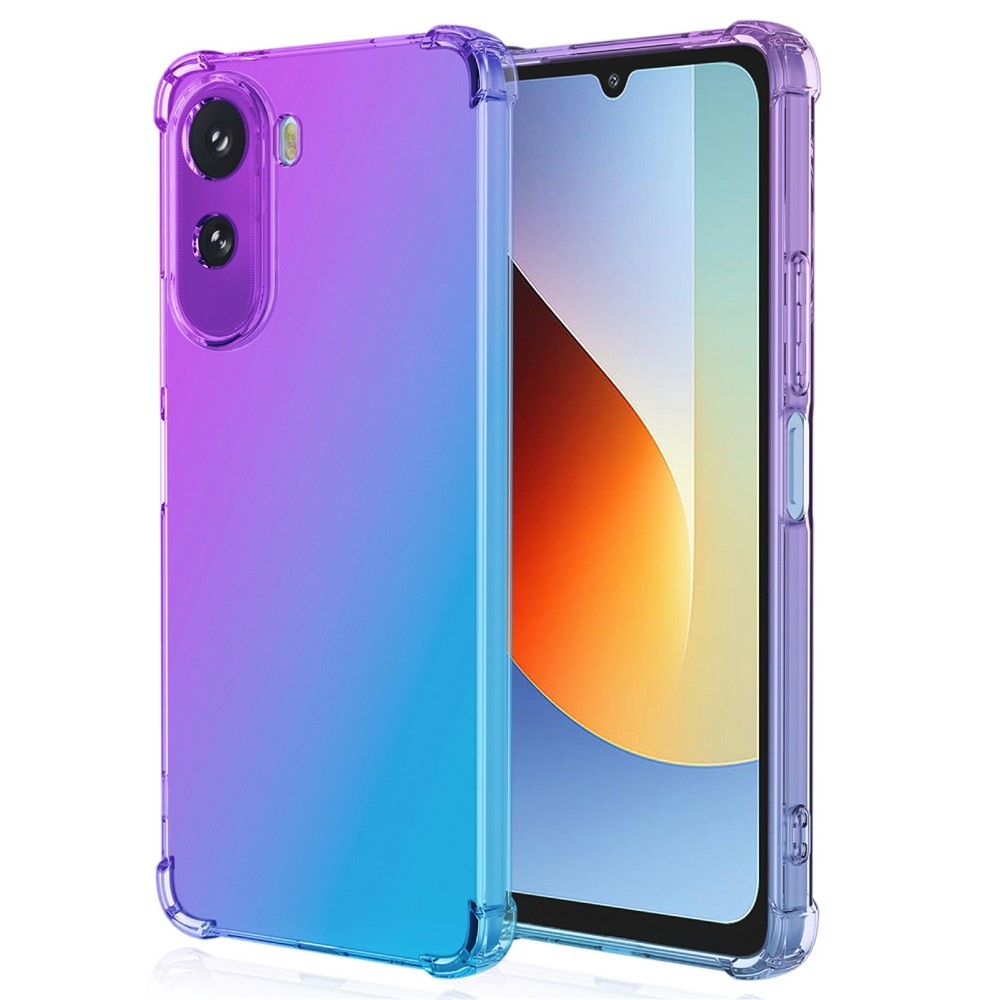 Colore odolný gelový obal s vyztuženými rohy na Xiaomi Redmi A7 Pro - fialový/modrý