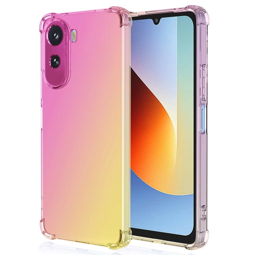 Colore odolný gelový obal s vyztuženými rohy na Xiaomi Redmi A7 Pro - růžový/zlatý