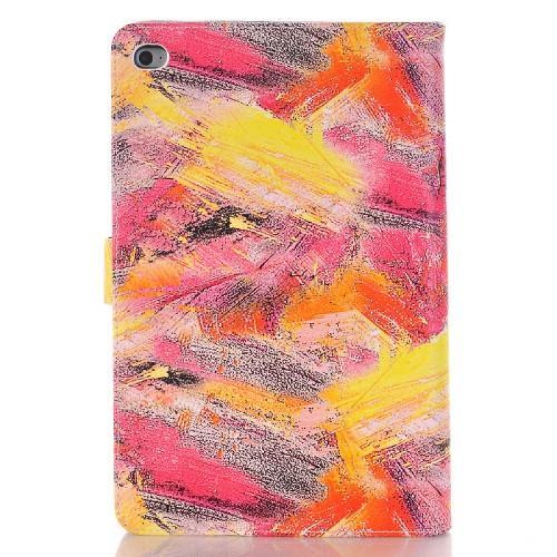 Colory PU kožené knížkové pouzdro na iPad mini 4 - červenožluté