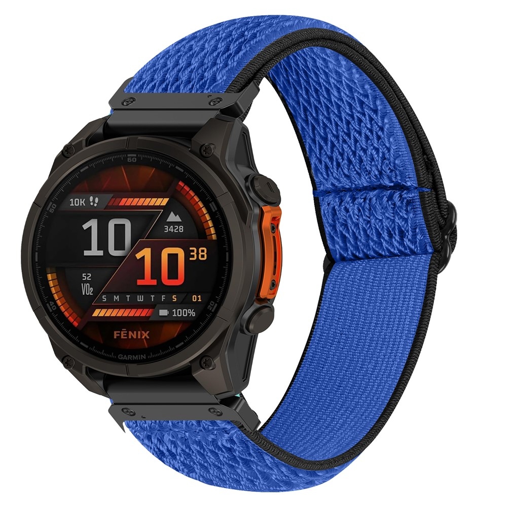 Connect nylonový elastický řemínek na Garmin Fenix 8 Pro 51mm/Fenix 8 51mm - černý/modrý