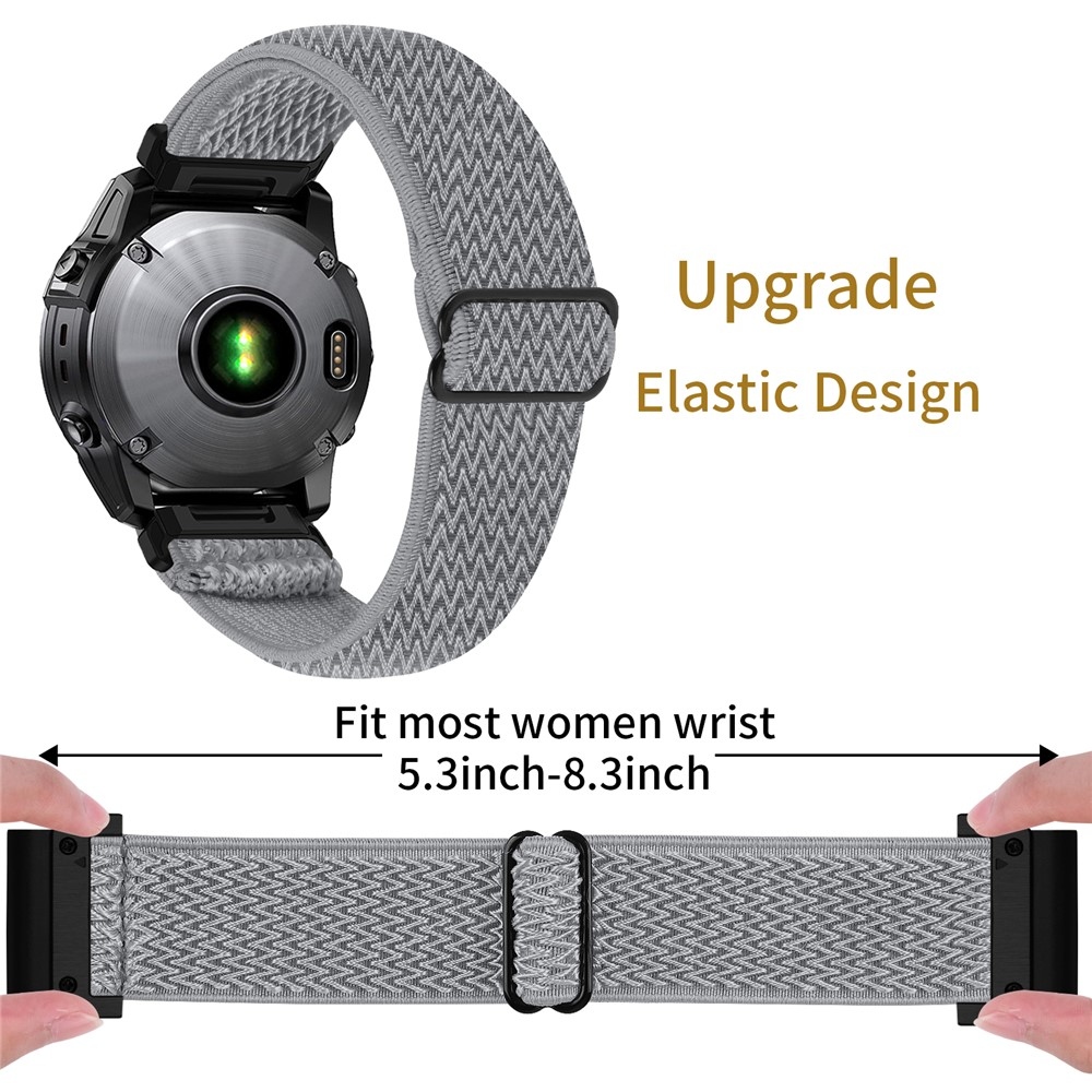 Connect nylonový elastický řemínek na Garmin Fenix 8 Pro 51mm/Fenix 8 51mm - šedý