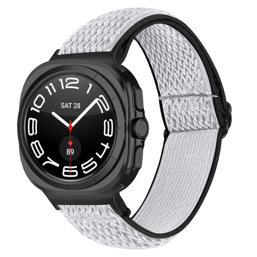 Connect nylonový elastický řemínek na Samsung Galaxy Watch8 Classic 46mm/Watch8 44mm/40mm - černý/bílý
