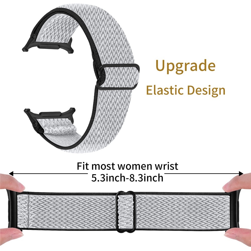 Connect nylonový elastický řemínek na Samsung Galaxy Watch8 Classic 46mm/Watch8 44mm/40mm - černý/bílý