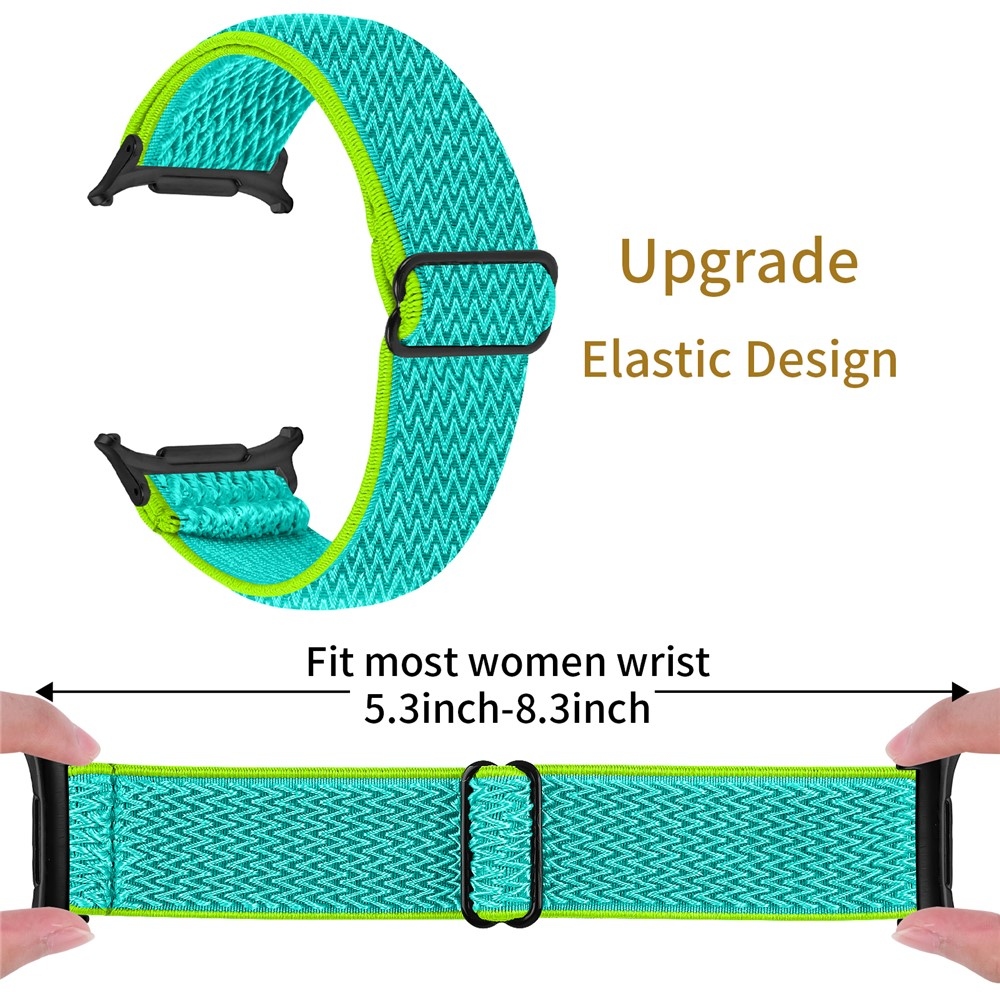 Connect nylonový elastický řemínek na Samsung Galaxy Watch8 Classic 46mm/Watch8 44mm/40mm - žlutý/modrozelený