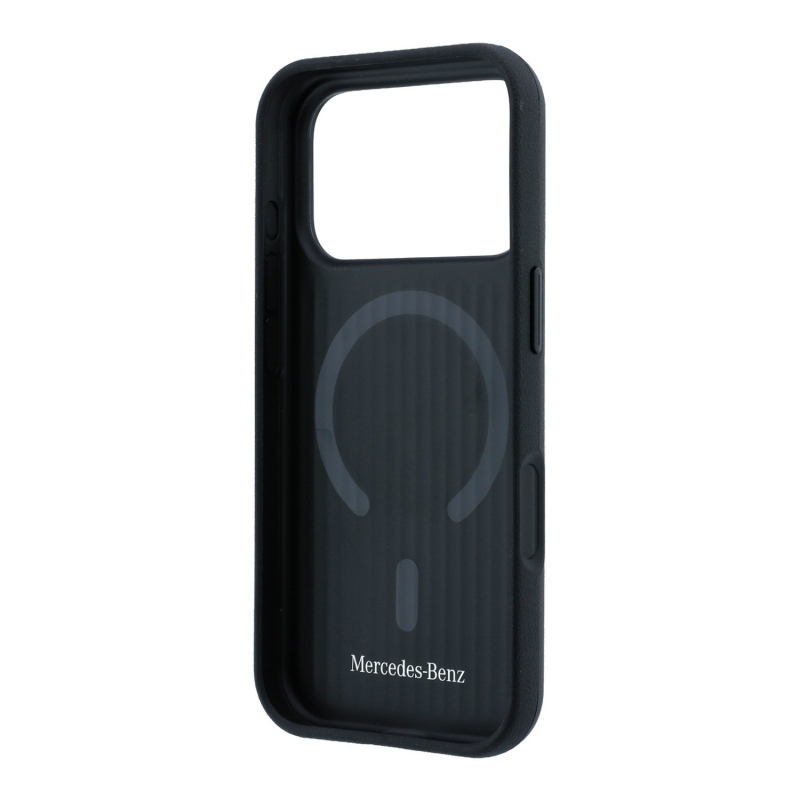Mercedes PU Leather 3D MagSafe Zadní Kryt pro iPhone 18 Pro Black/Anthracite