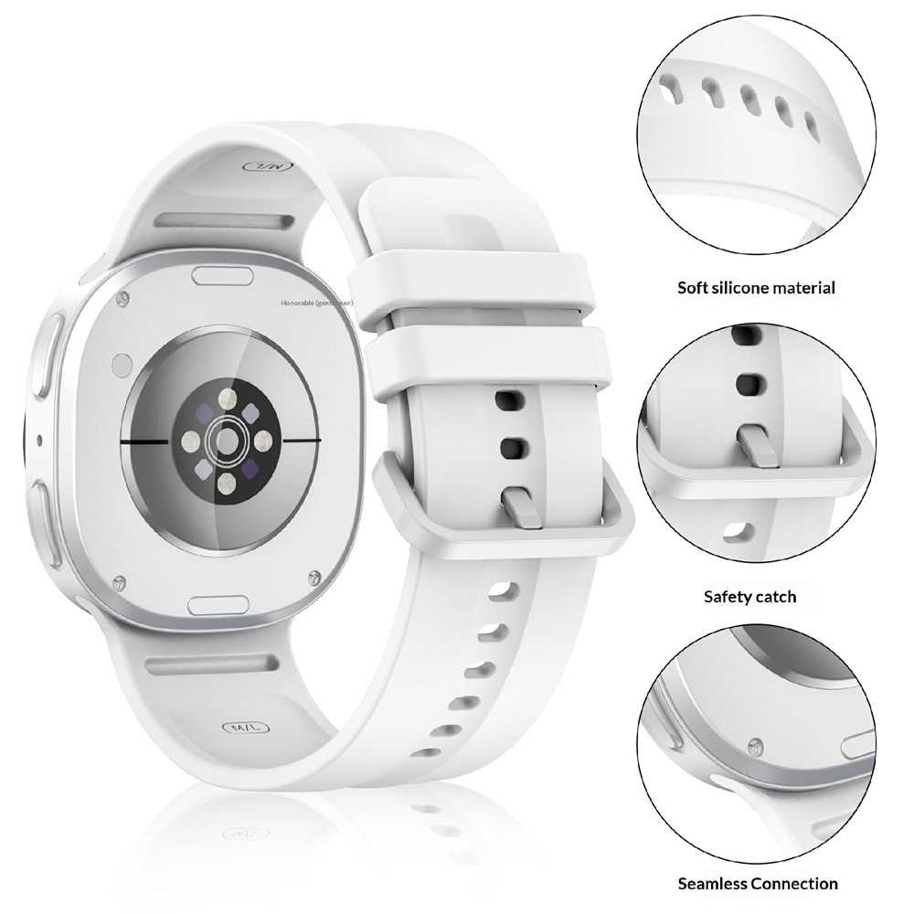 Corre silikonový řemínek na Samsung Galaxy Watch9 40mm/44mm/Watch8 44mm/40mm - bílý L
