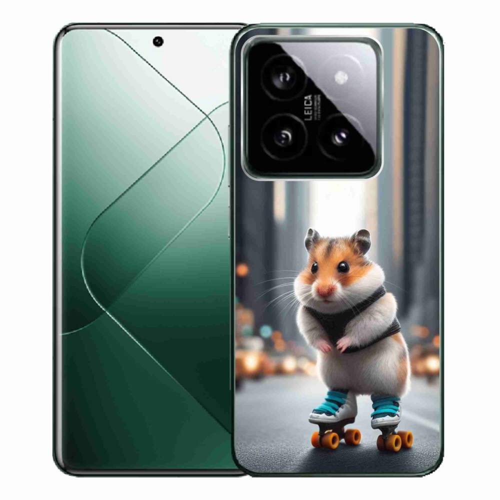 Gelový kryt mmCase na Xiaomi 14 Pro - křeček na bruslích