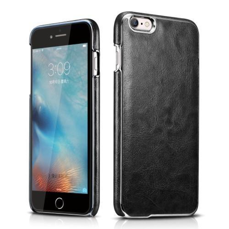 Coty plastový obal s PU koženými zády na iPhone 6 Plus a 6s Plus - černý