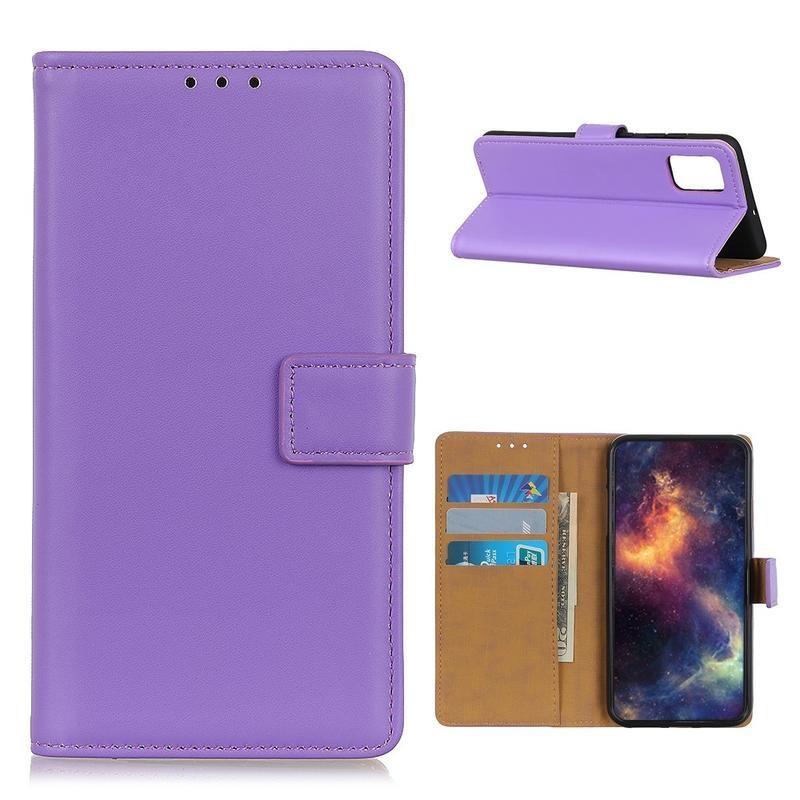 Cover PU kožené peněženkové pouzdro na mobil Samsung Galaxy M51 - fialové