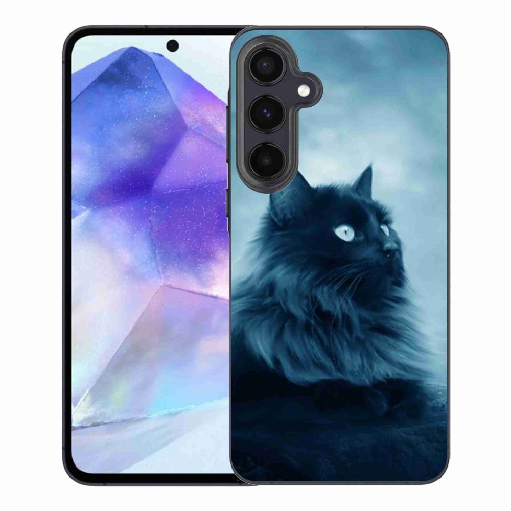 Gelový obal mmCase na Samsung Galaxy A55 5G - černá kočka 1