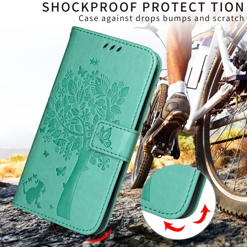 Trees knížkové pouzdro na iPhone 17 - modrozelené