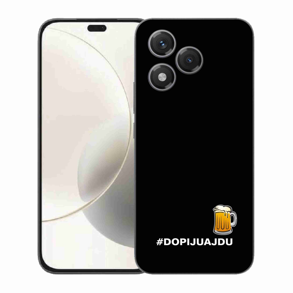 Gelový kryt mmCase na Honor 400 Lite - pivní motiv 1 černé pozadí