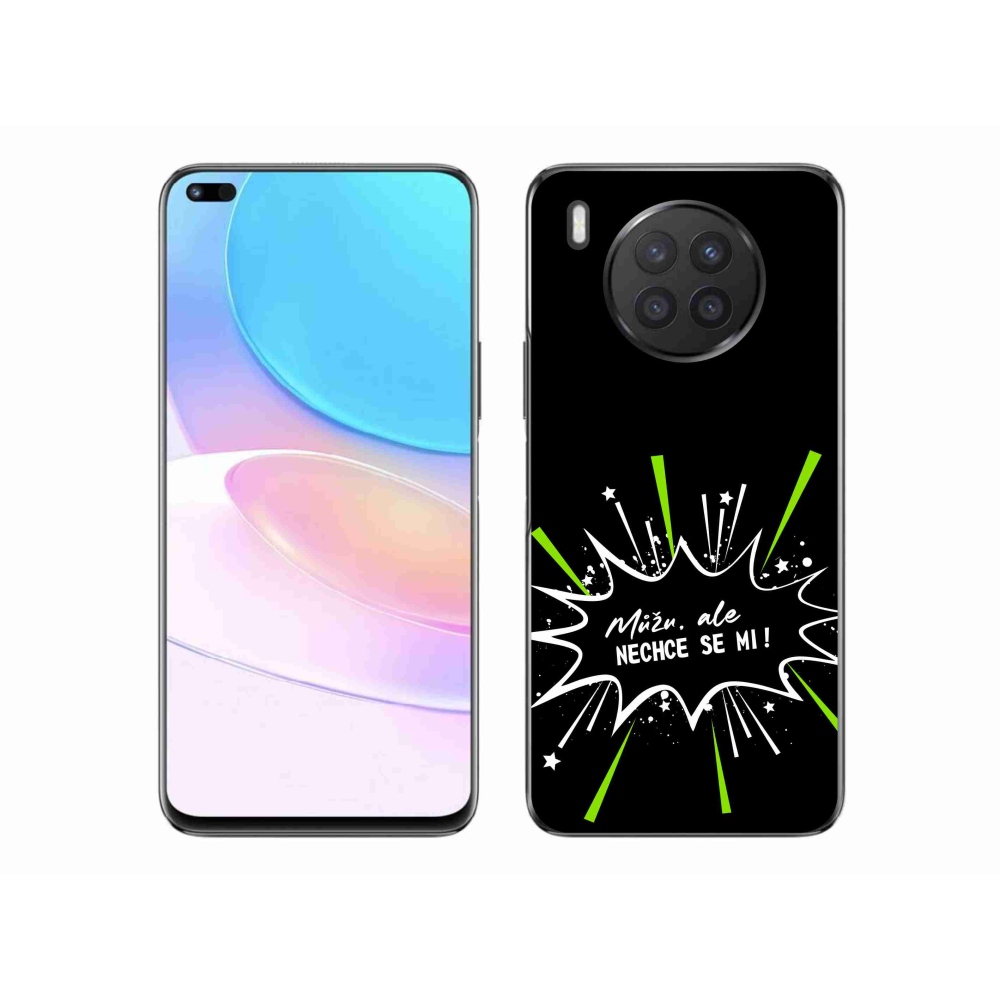 Gelový kryt mmCase na Huawei Nova 8i - vtipný text 11 černé pozadí
