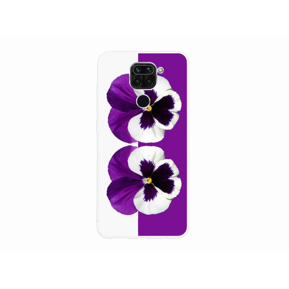 Gelový kryt mmCase na Xiaomi Redmi Note 9 - fialovobílý květ