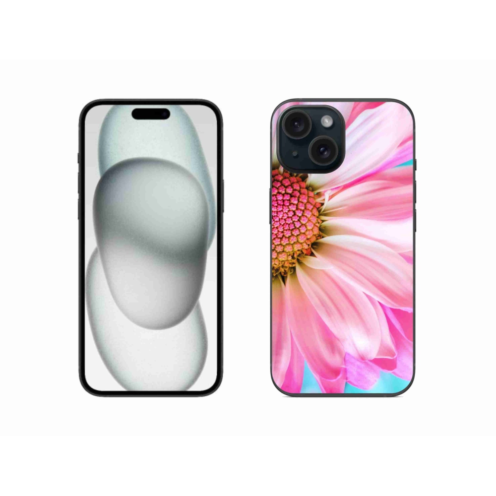 Gelový kryt mmCase na iPhone 15 - růžová květina