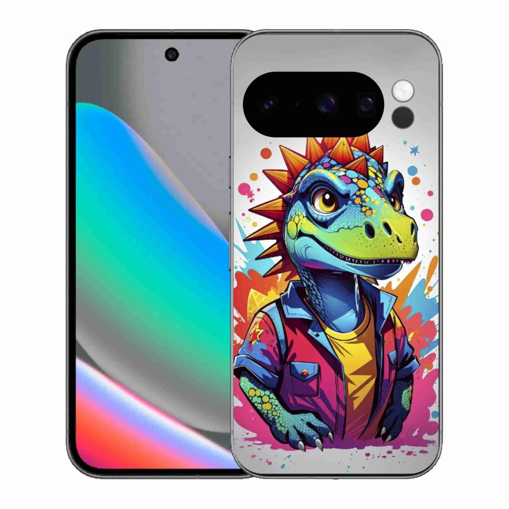 Gelový kryt mmCase na Google Pixel 10 Pro - barevný dinosaurus
