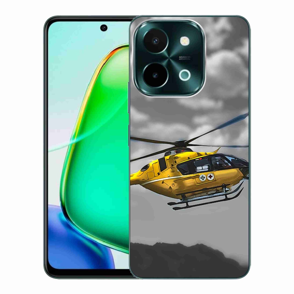 Gelový kryt mmCase na Vivo Y28 - žlutá helikoptéra