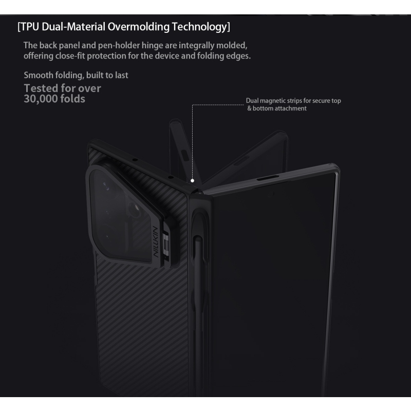 Nillkin CamShield Prop Magnetic Pen Slot (Transparent Lens) Zadní Kryt pro Samsung Galaxy Z Fold 8 Ultra Black