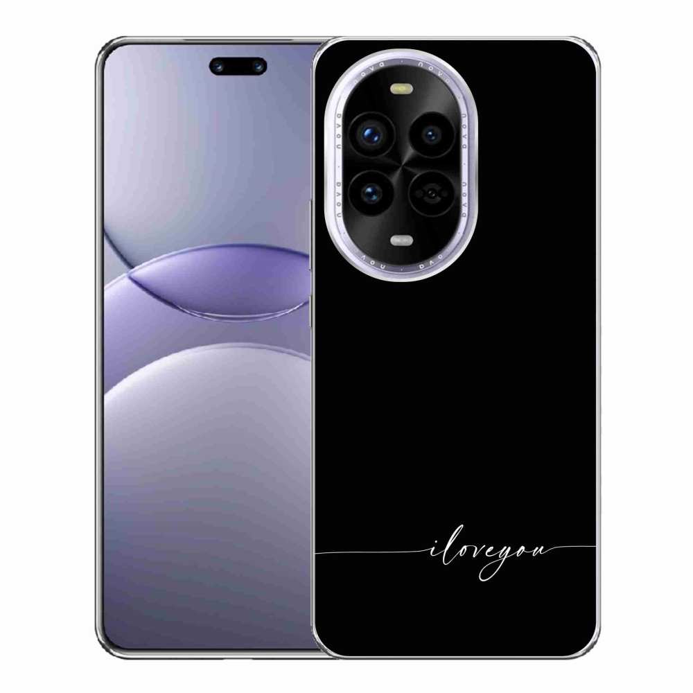 Gelový kryt mmCase na Huawei Nova 13 Pro 5G - I love you černé pozadí