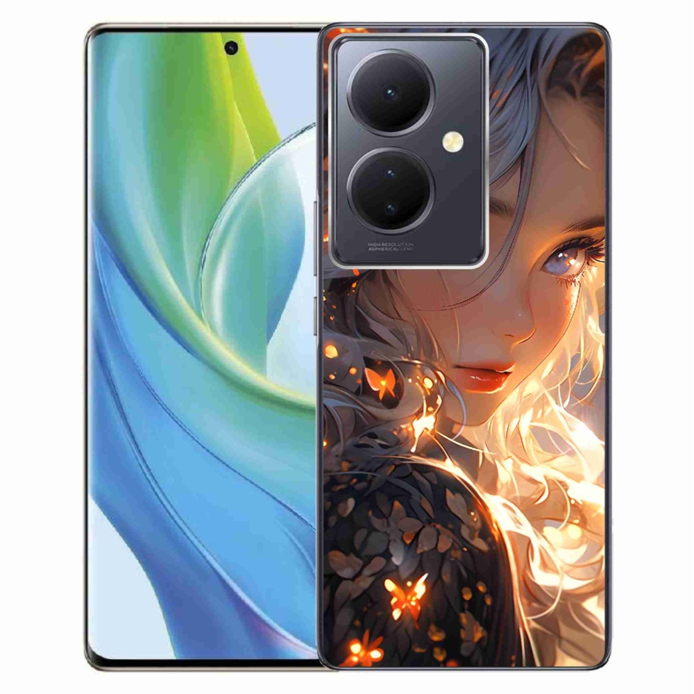 Gelový kryt mmCase na Vivo V29 Lite 5G - dívka a motýli
