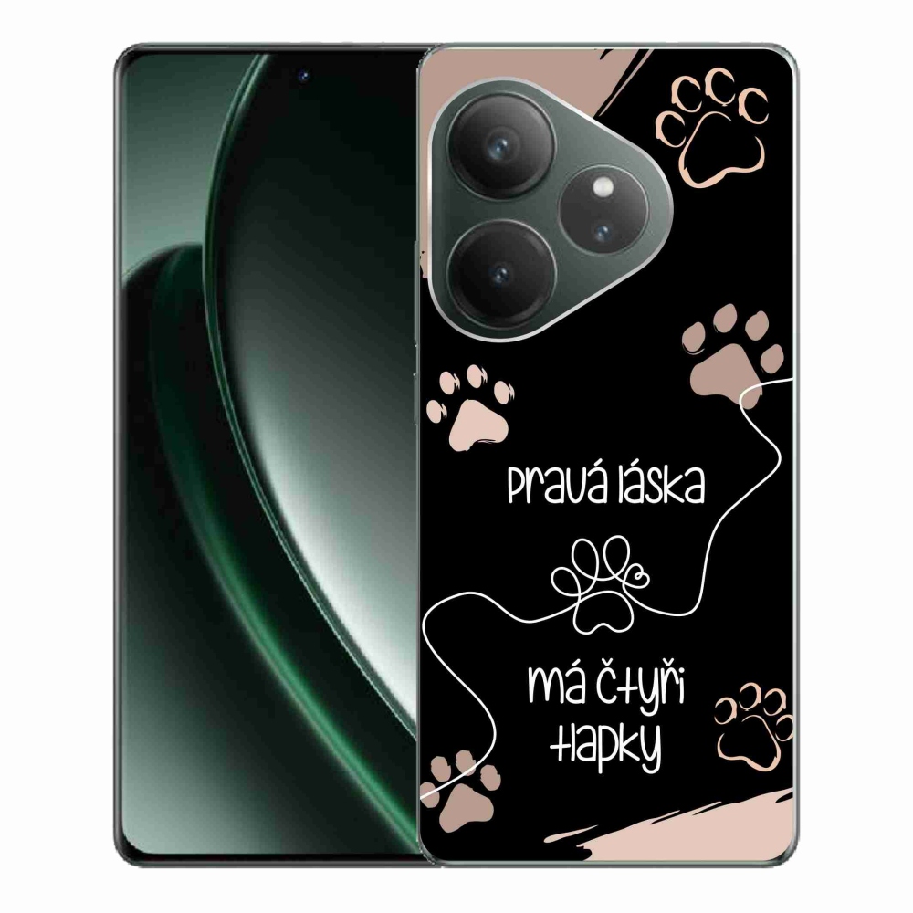 Gelový kryt mmCase na Realme GT 6 5G/GT 6T 5G - psí motiv 1 černé pozadí