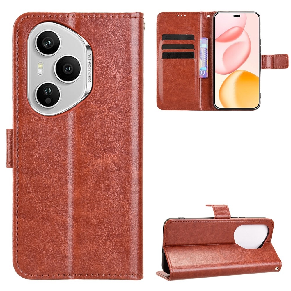 Crazy knížkové pouzdro na Honor 400 Pro - hnědé