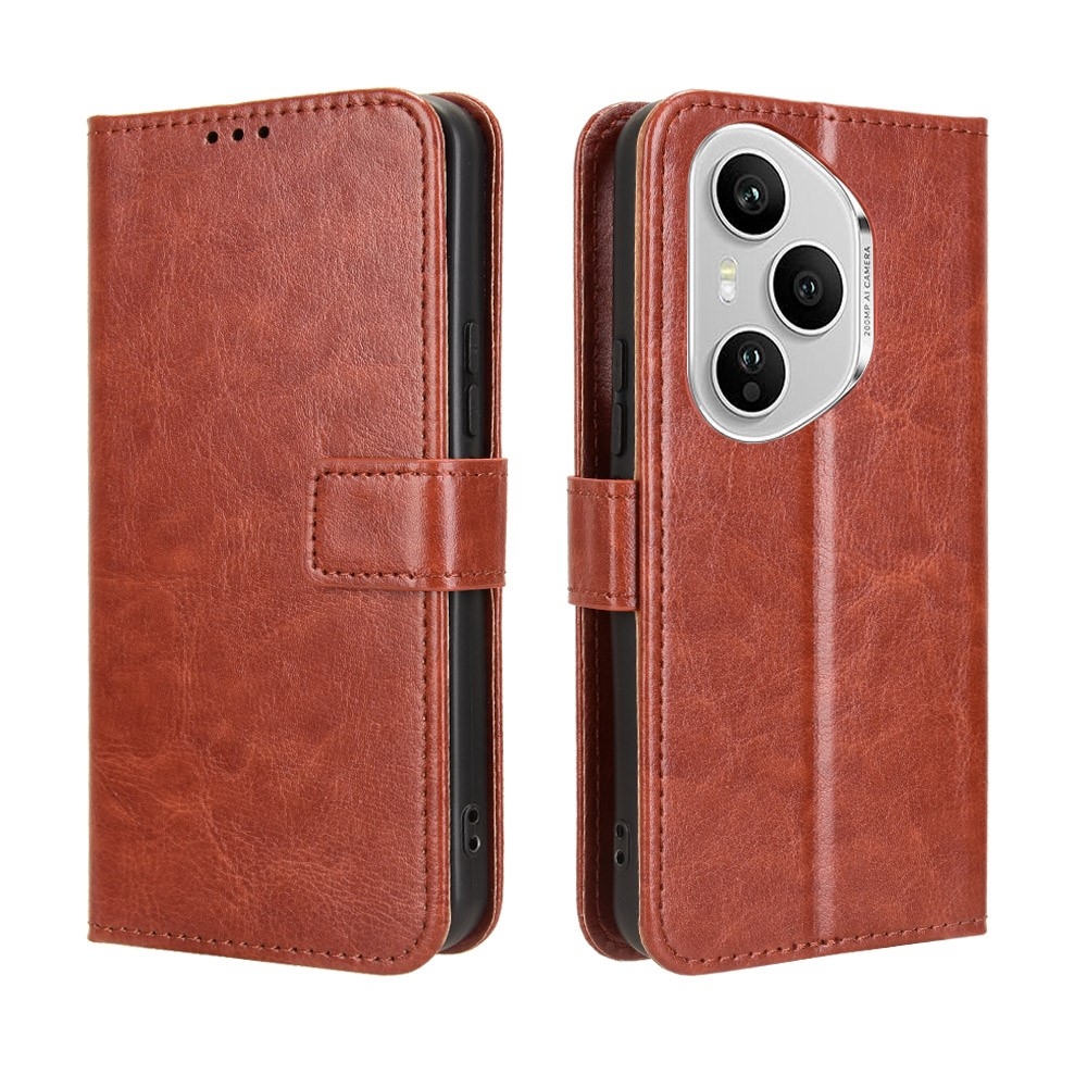 Crazy knížkové pouzdro na Honor 400 Pro - hnědé