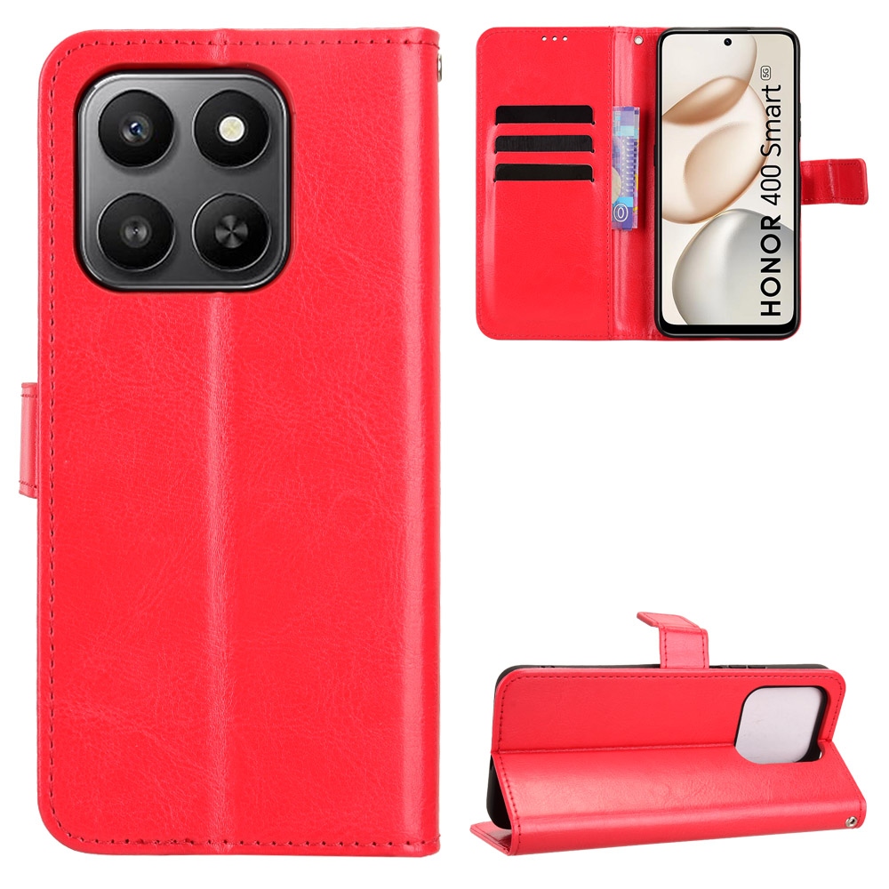 Crazy knížkové pouzdro na Honor 400 Smart 5G/4G/Honor X7d - červené
