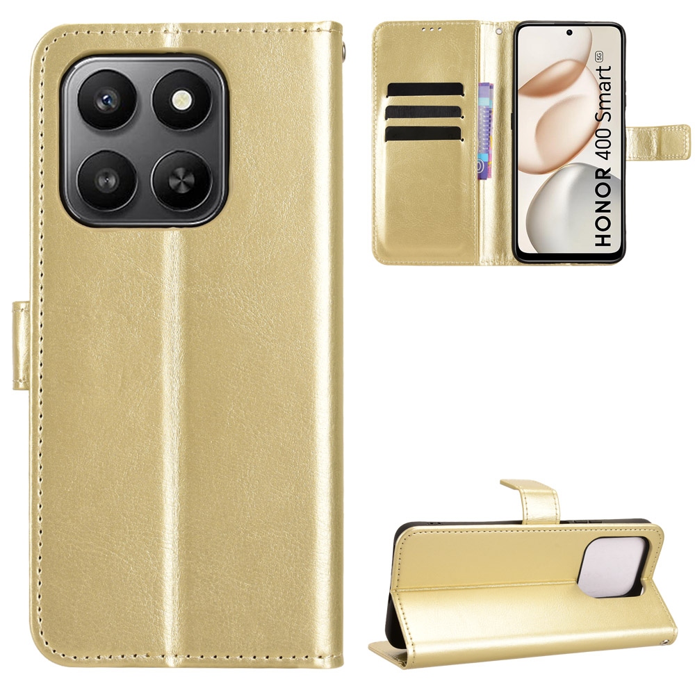 Crazy knížkové pouzdro na Honor 400 Smart 5G/4G/Honor X7d - zlaté