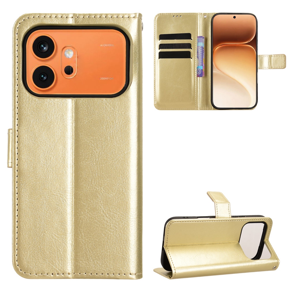 Crazy knížkové pouzdro na Honor 600 Pro 5G/Honor 600 5G - zlaté