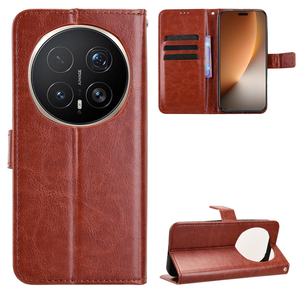 Crazy knížkové pouzdro na Honor Magic 8 Pro 5G - hnědé