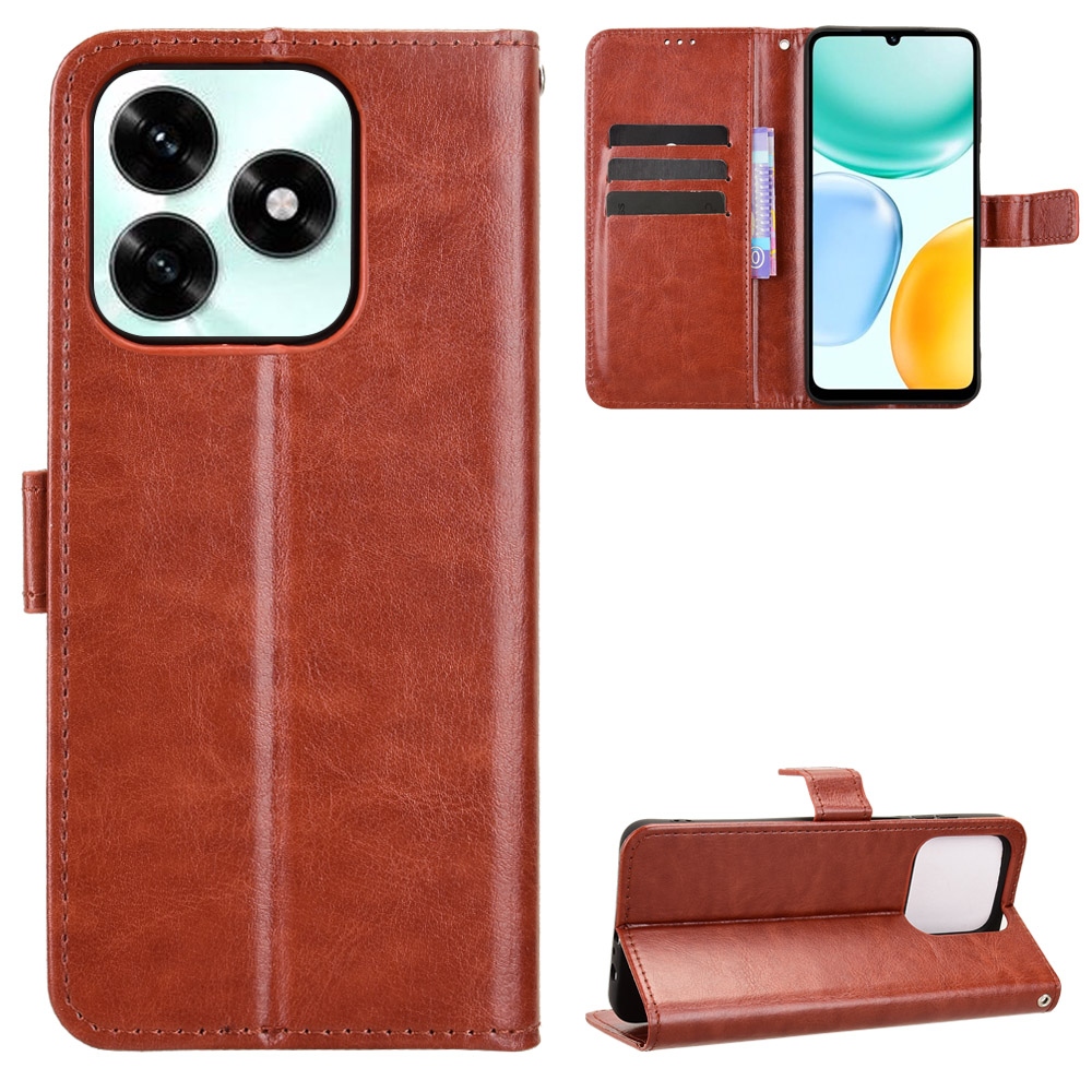 Crazy knížkové pouzdro na Honor X5c Plus - hnědé