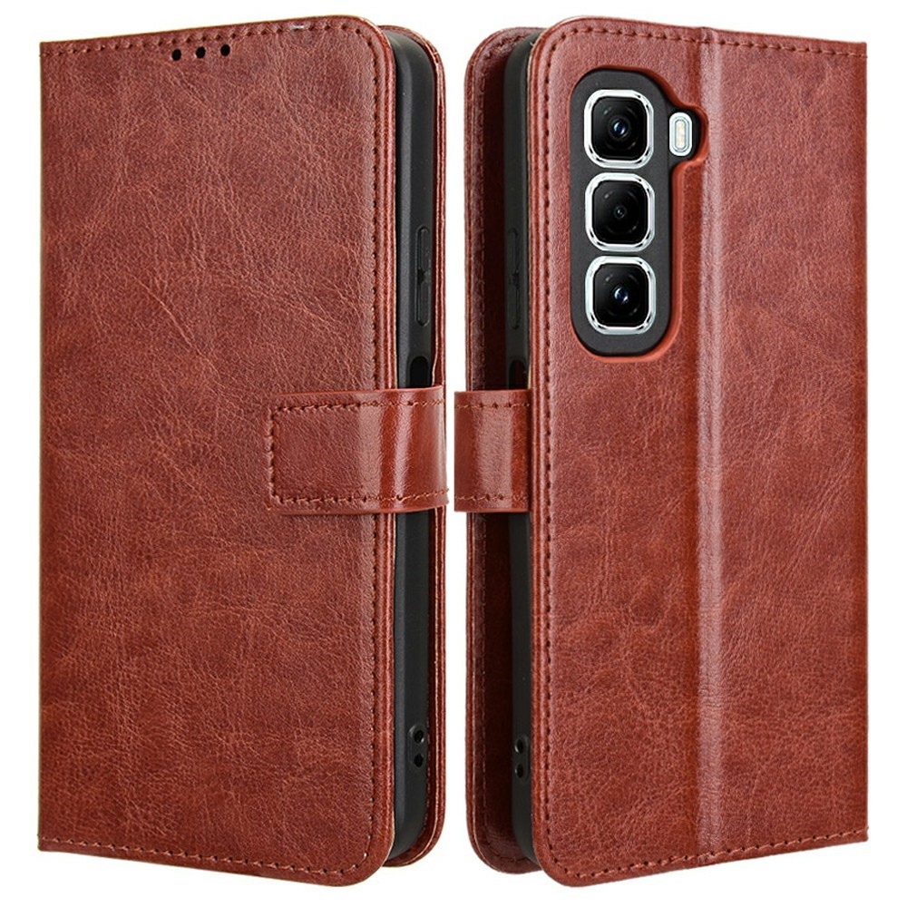 Crazy knížkové pouzdro na Infinix Hot 50 Pro - hnědé