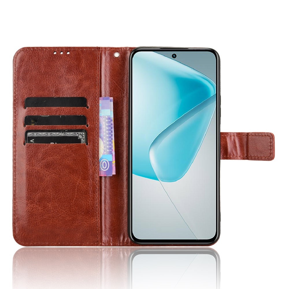 Crazy knížkové pouzdro na Infinix Hot 50 Pro+ - hnědé