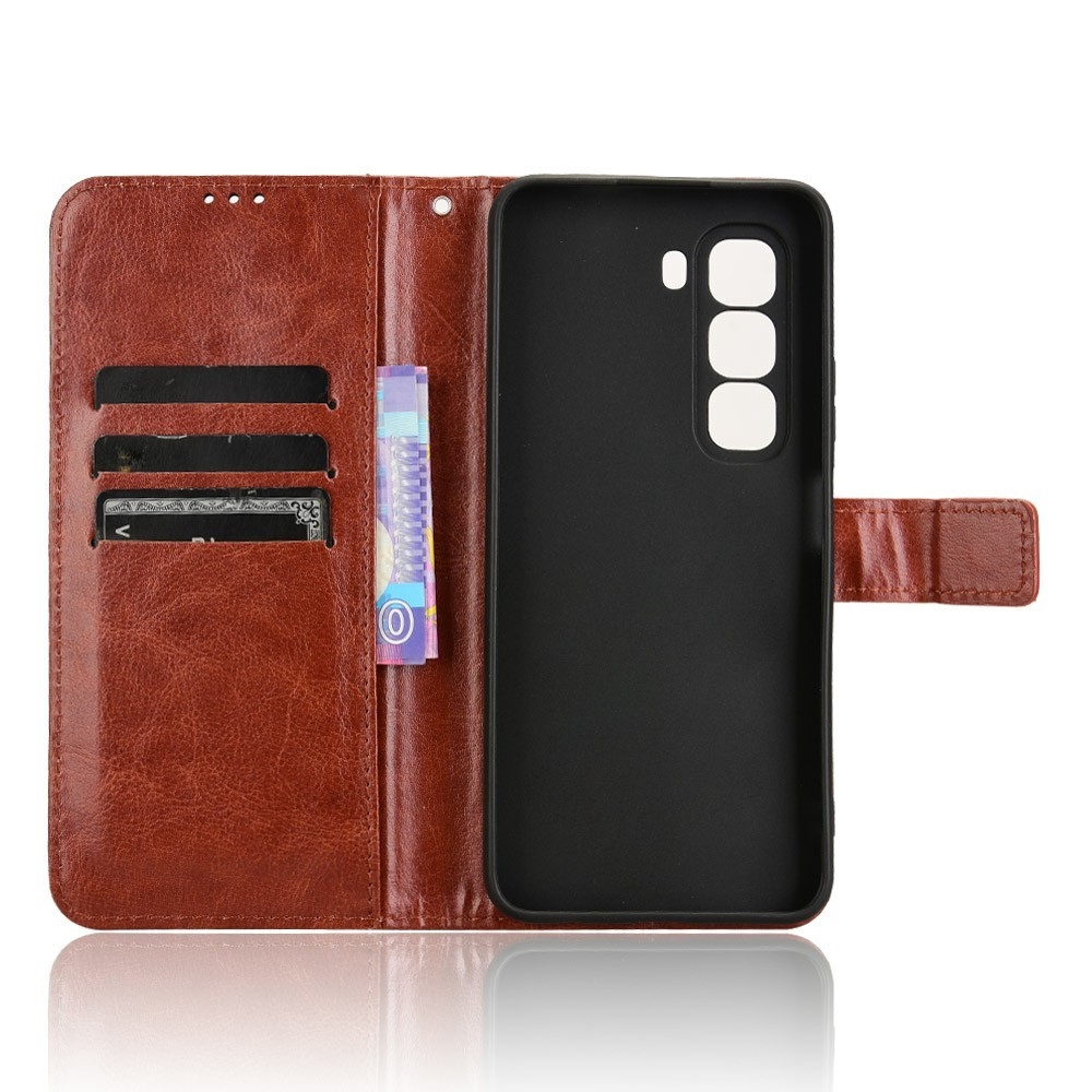 Crazy knížkové pouzdro na Infinix Hot 50 Pro - hnědé