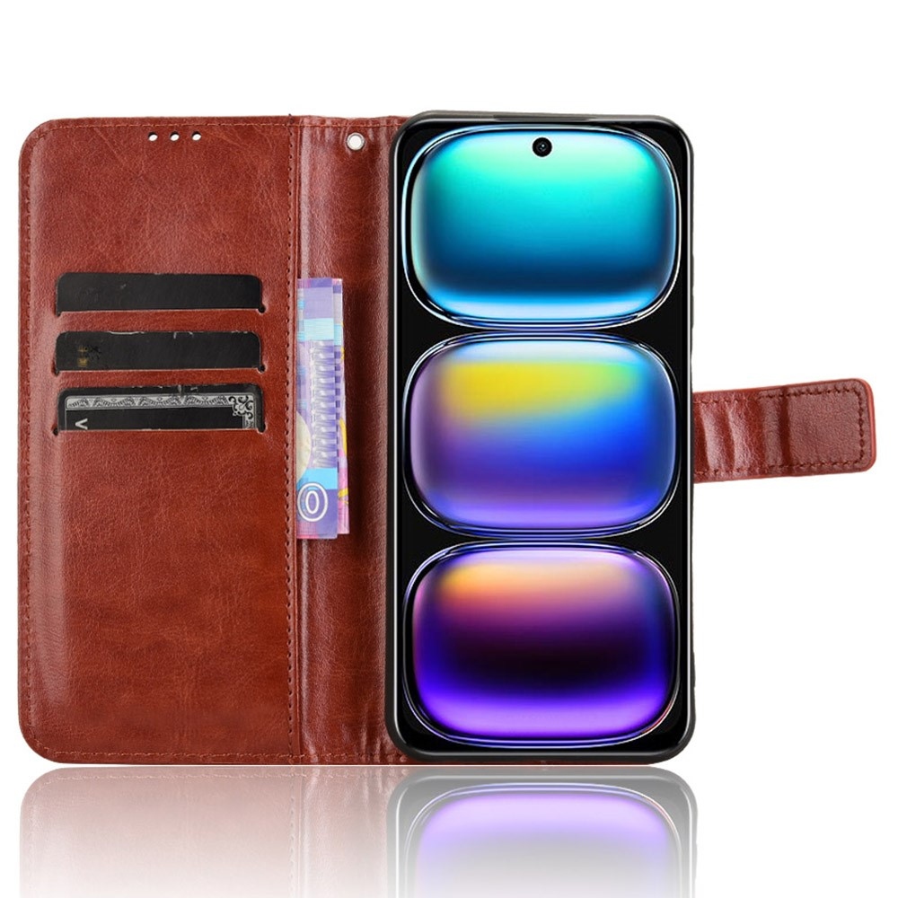 Crazy knížkové pouzdro na Infinix Hot 50i/Smart 9 - hnědé