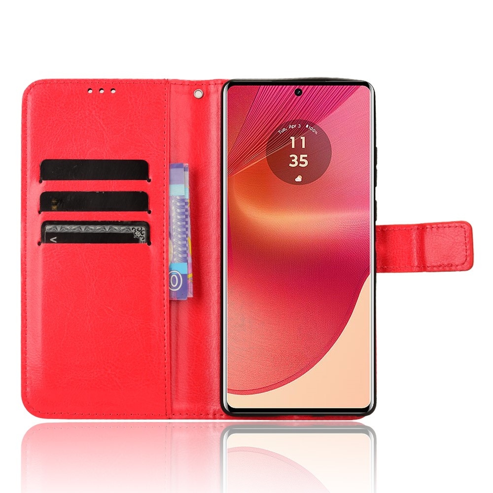 Crazy knížkové pouzdro na Motorola Edge 50 Fusion 5G - červené