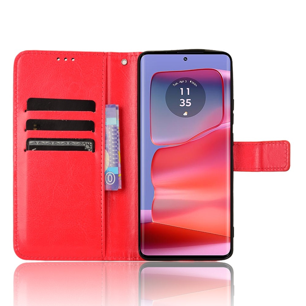 Crazy knížkové pouzdro na Motorola Edge 50 Pro 5G - červené