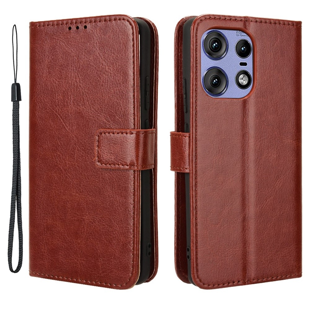 Crazy knížkové pouzdro na Motorola Edge 50 Pro 5G - hnědé