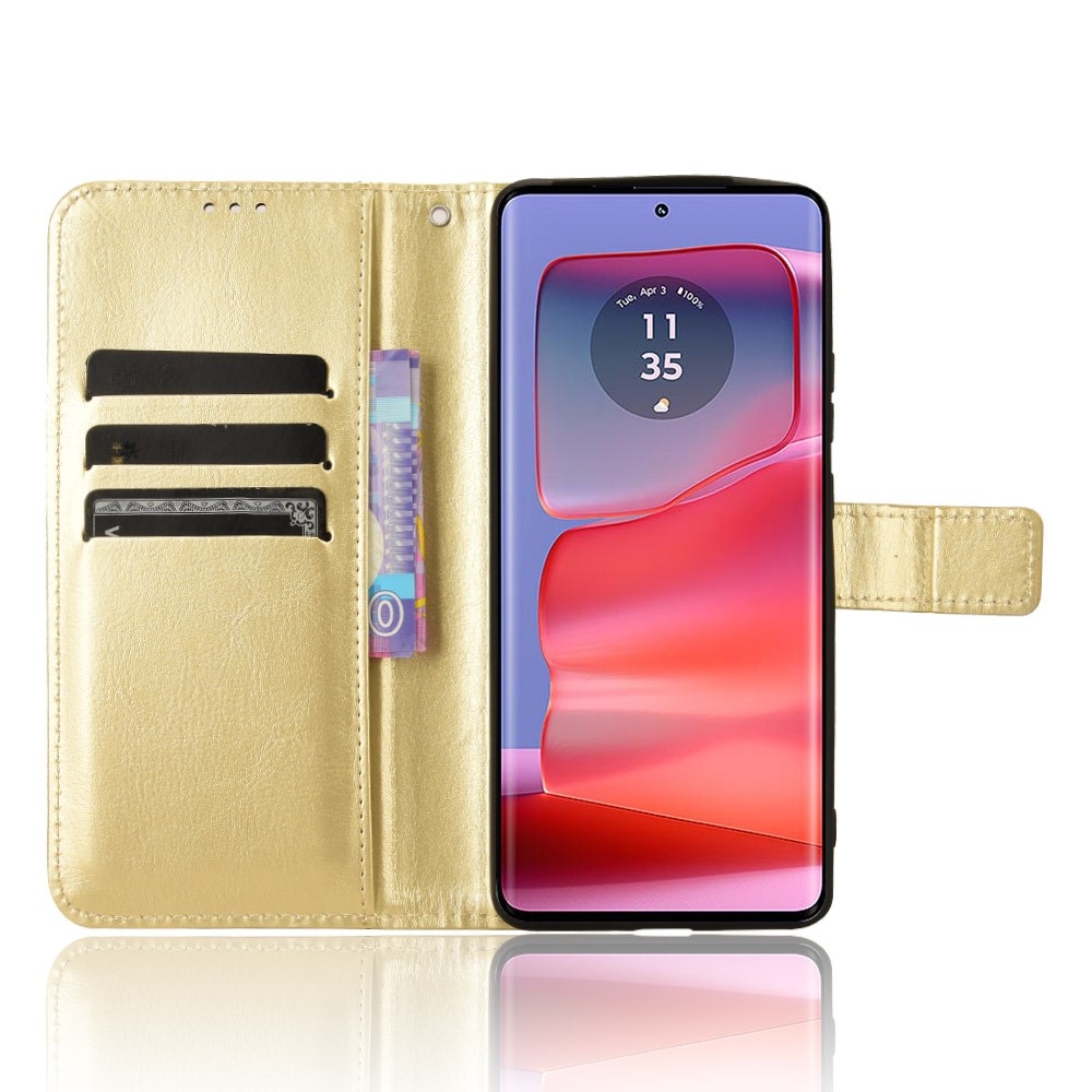 Crazy knížkové pouzdro na Motorola Edge 50 Pro 5G - zlaté