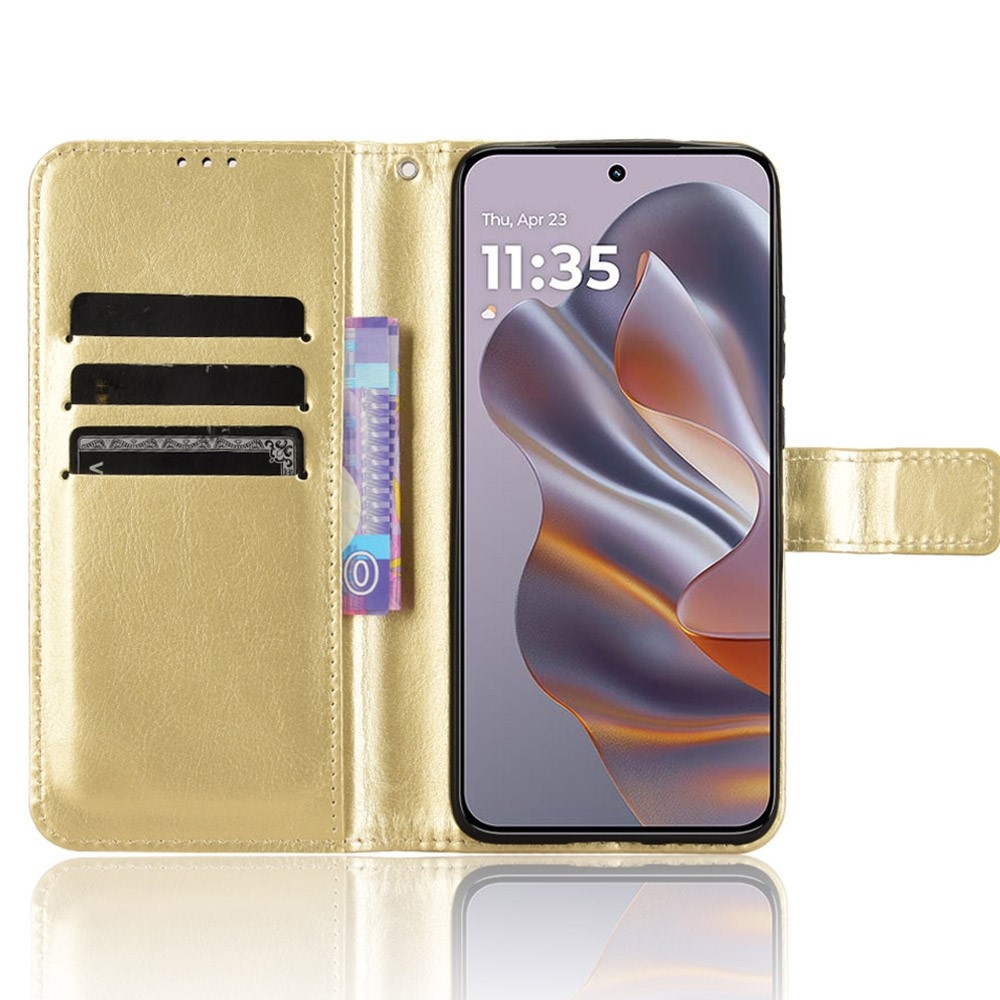 Crazy knížkové pouzdro na Motorola Edge 60 Neo 5G/50 Neo 5G - zlaté