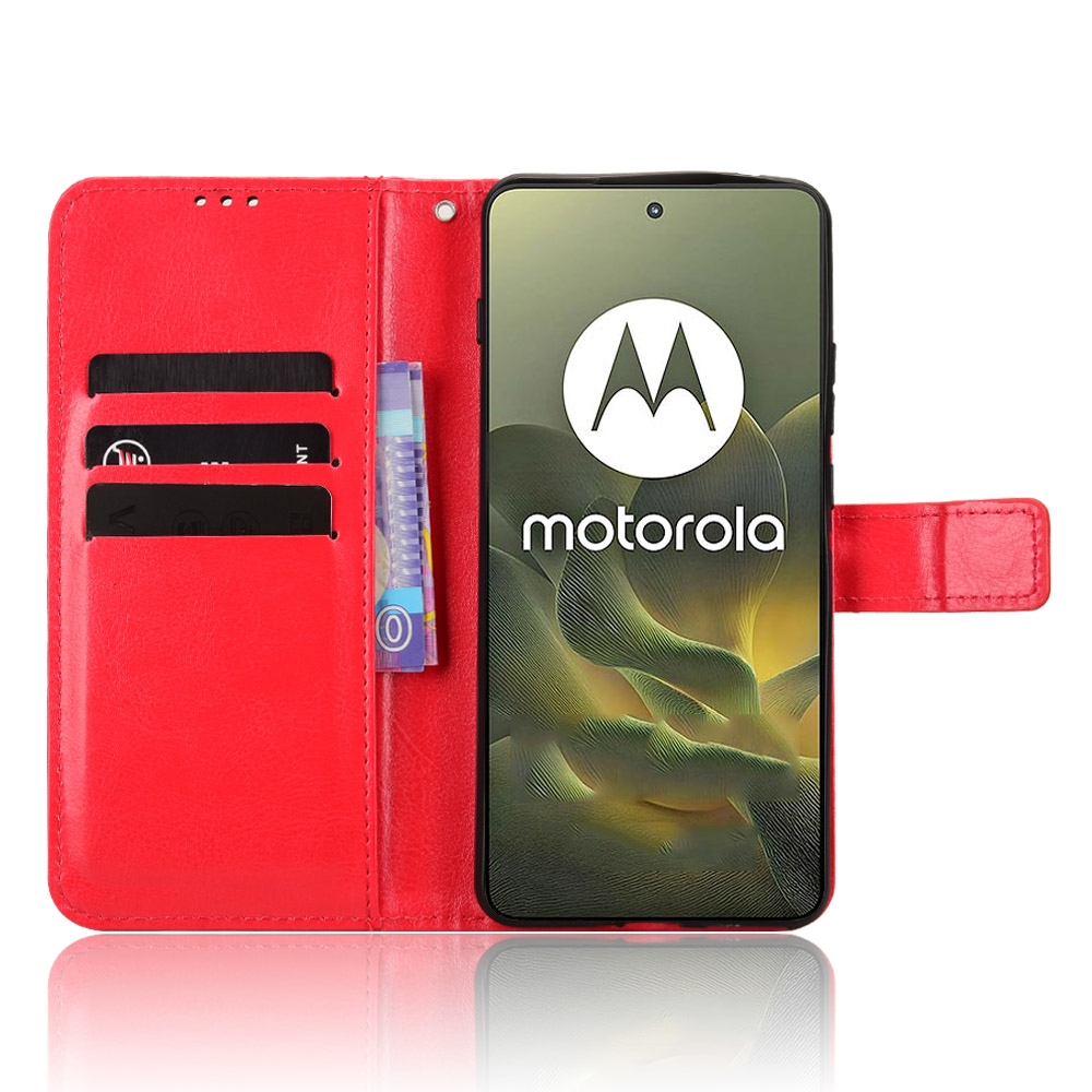 Crazy knížkové pouzdro na Motorola Edge 70 5G - červené