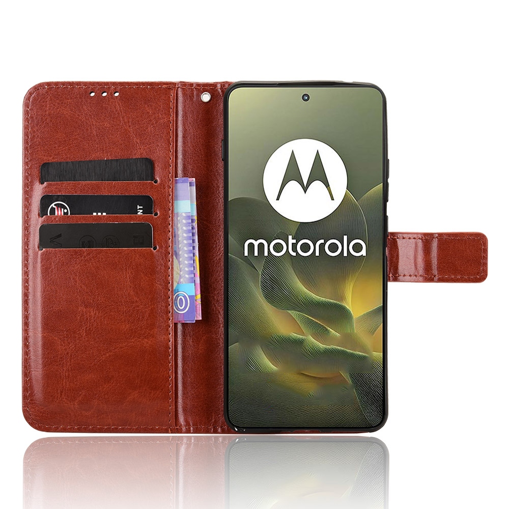 Crazy knížkové pouzdro na Motorola Edge 70 5G - hnědé